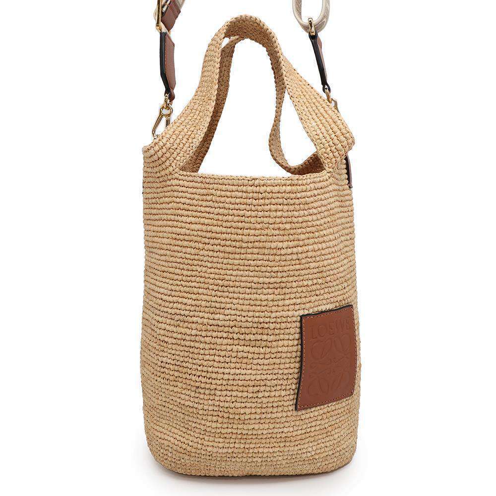 Loewe Tote Bag Slit Raffia Calf Leather